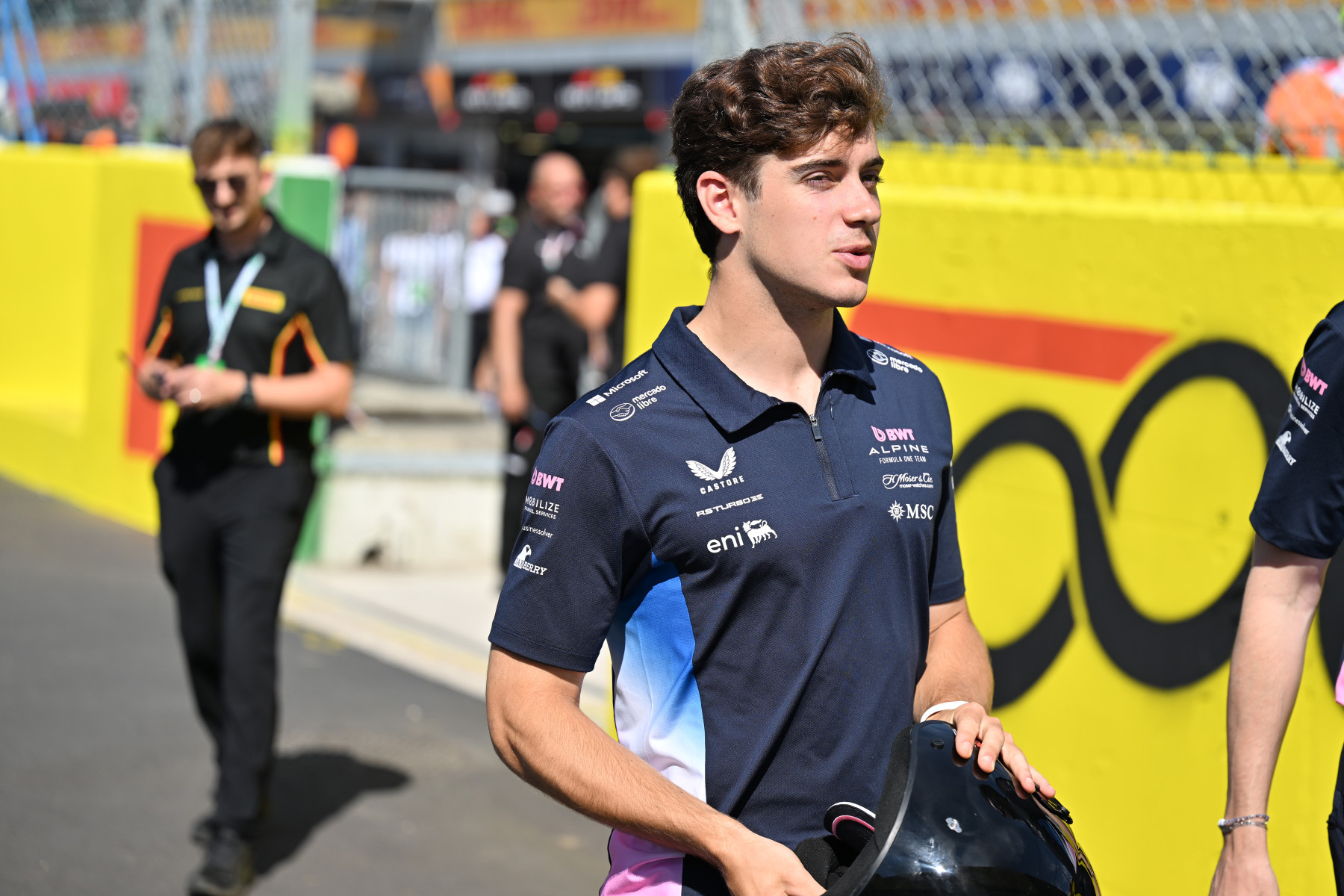 Franco Colapinto of Argentina and Alpine F1 at Pirelli Hot Laps during previews ahead of the F1 Grand Prix of Italy at Autodromo Nazionale Monza