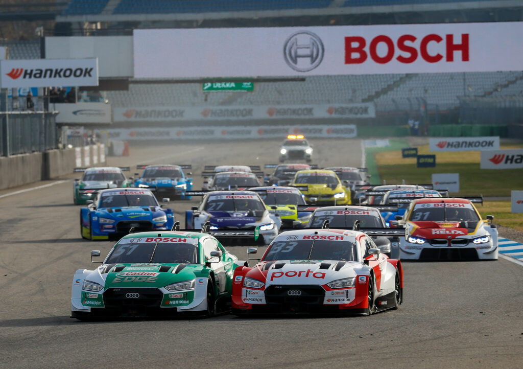Castrol EDGE Audi RS 5 DTM #51 (Audi Sport Team Abt Sportsline), Nico Müller; Audi Sport RS 5 DTM #33 (Audi Sport Team Rosberg), René Rast DTM 2020, Finale Hockenheim (Photo: Audi Communications Motorsport / Michael Kunkel)