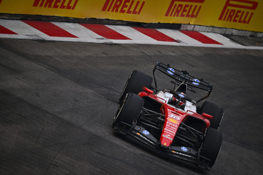Charles Leclerc of Monaco driving the (16) Scuderia Ferrari SF-26 on track during practice ahead of the F1 Grand Prix of Singapore at Marina Bay Street Circuit