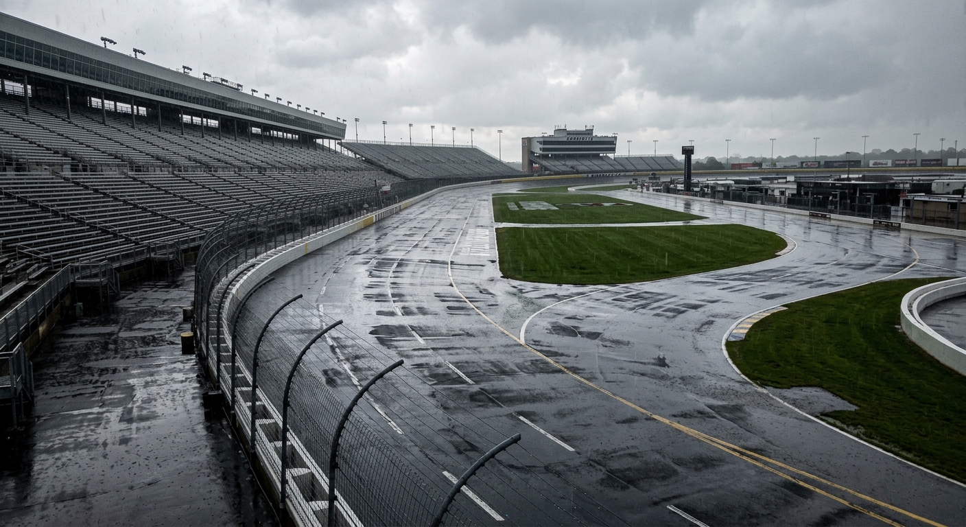 La lluvia impide la sesión de calificación en Charlotte: Larson hereda la pole para la Bank of America 400